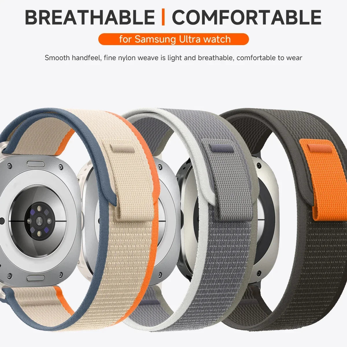 Trail Loop Strap for Samsung Galaxy Watch 7 Ultra 47mm No Gaps Band Nylon Bracelet Wristband for Samsung Watch Ultra 47mm Belt