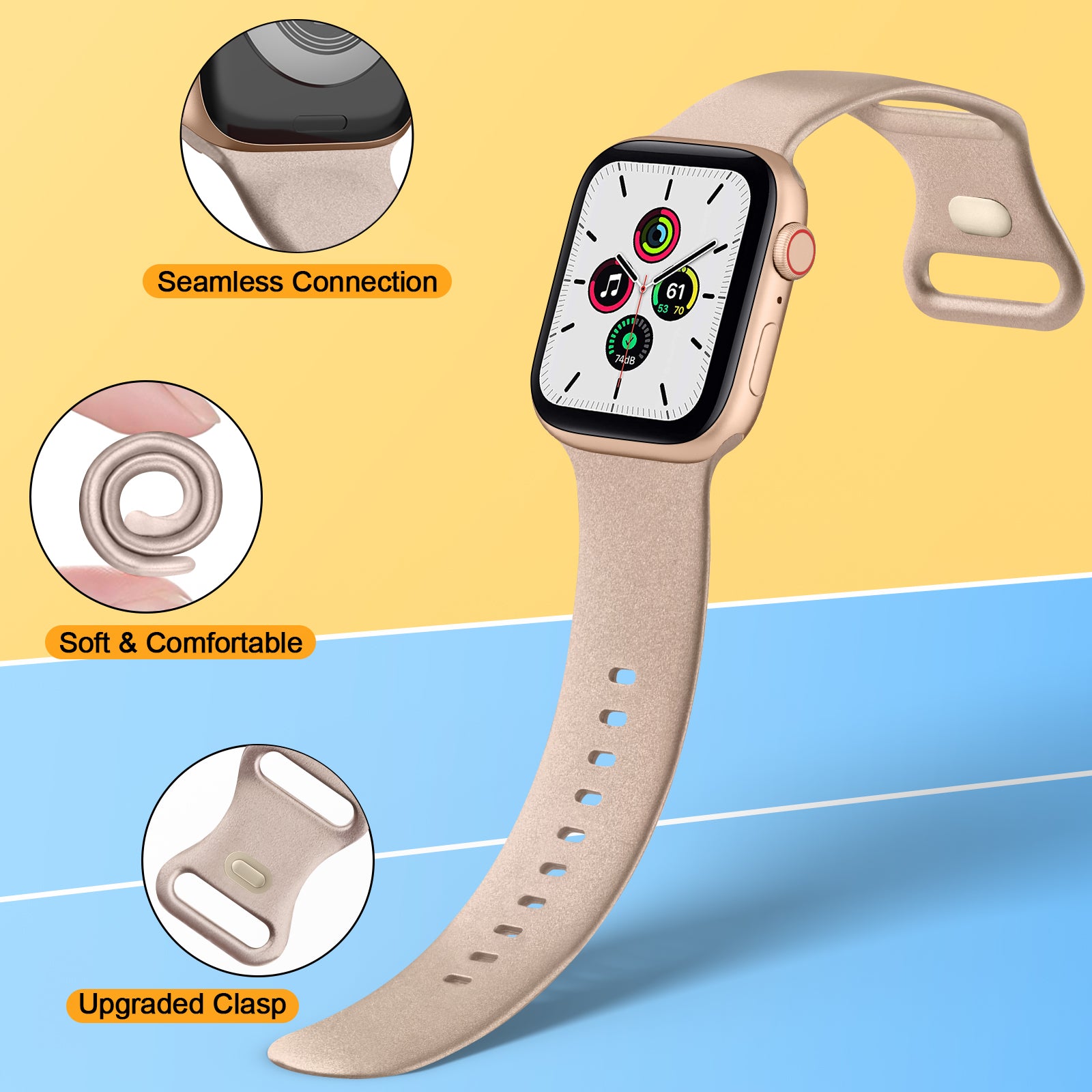 Soft TPU band For Apple Watch Ultra 49mm 10 9 8 7 41mm 45mm 46mm band Bling Wristband For Apple Watch 6 5 4 3 2 38mm 42mm 40mm 44mm