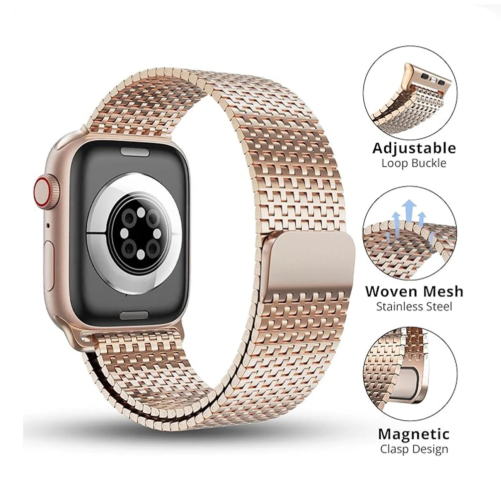 Carbon Steel for Apple Watch band 49mm 45mm 44mm 41mm 40mm 42mm 38mm Magnetic Attraction band for Apple Watch Series 9 8 7 6 5 4 Ultra 2 SE