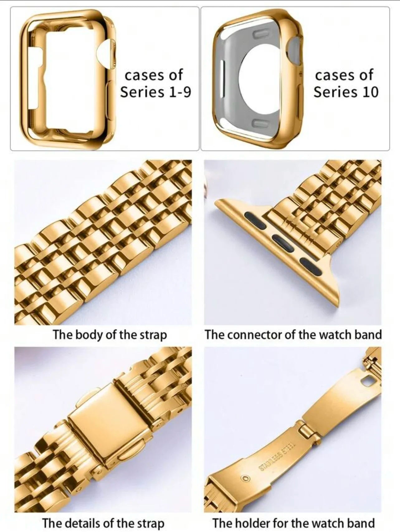 New 2 in1 band protective shell case For Apple Watch cover band Series 11 10 9 8 7 6 5 4 38mm 40mm 41mm 42mm 44mm 45mm 46mm