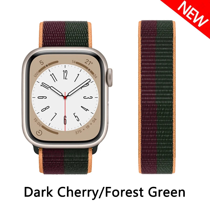 Nylon loop Correa For Apple Watch band 45mm 44mm 46mm 40mm 49mm 41mm 42mm 38mm band Apple Watch Series 6 SE 7 8 9 10 Ultra 2 bands