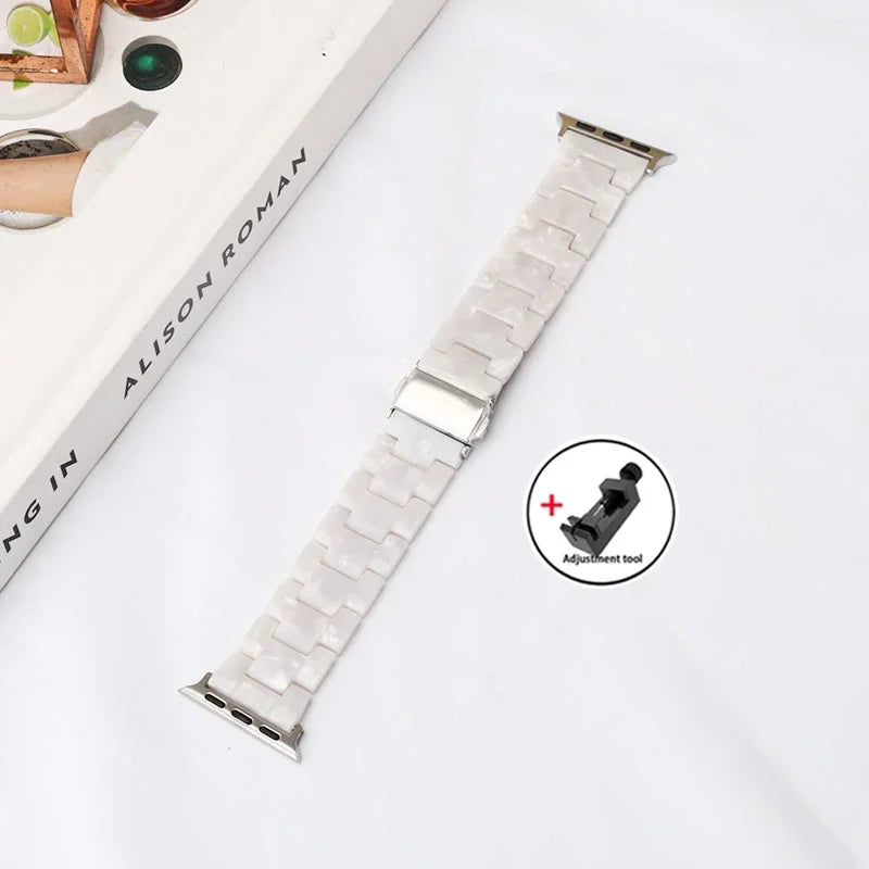Resin band for Apple Watch band 44mm 40mm 45mm 49mm 38mm 42mm 41mm Fashion Wrist band for Apple Watch Series 8 7 6 5 4 3 2 1 Ultra 2