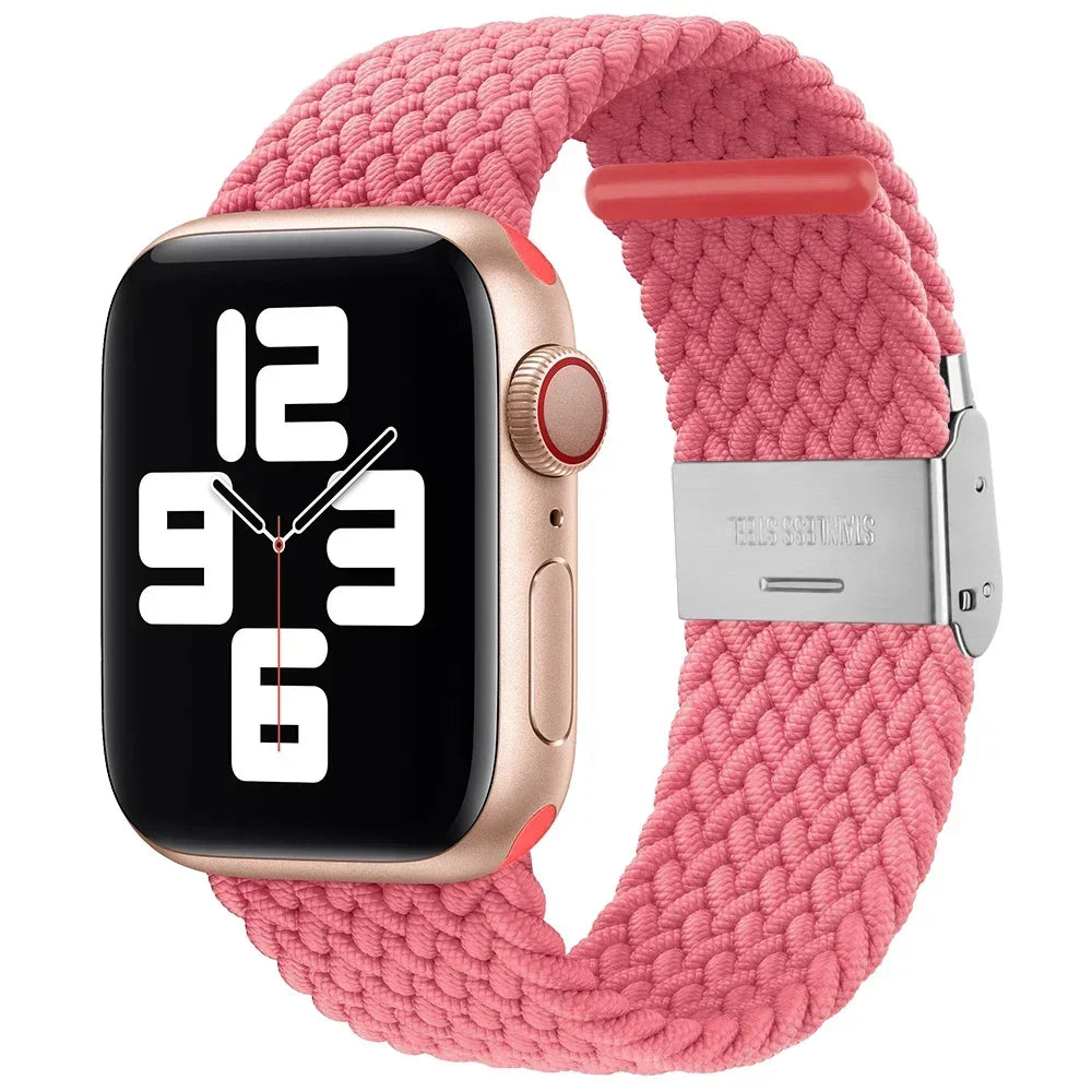 Braided Solo Loop For Apple Watch Ultra band 49mm 45mm 40mm 41mm 44mm Nylon Elastic band Apple Watch Series 10 9 8 SE 6 7 5 4 band