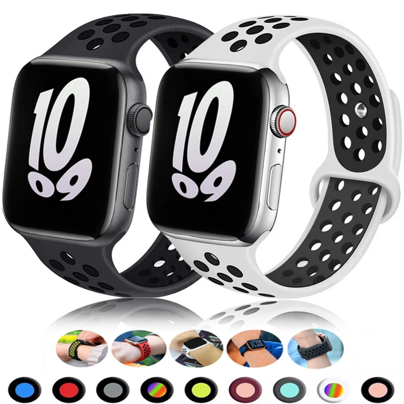 Sport band for Apple Watch band 46mm 44mm 40mm 42mm 38mm 41mm 45mm Breathable band Apple Watch Series 10 9 8 7 6 SE 5 3 Ultra 2 49mm