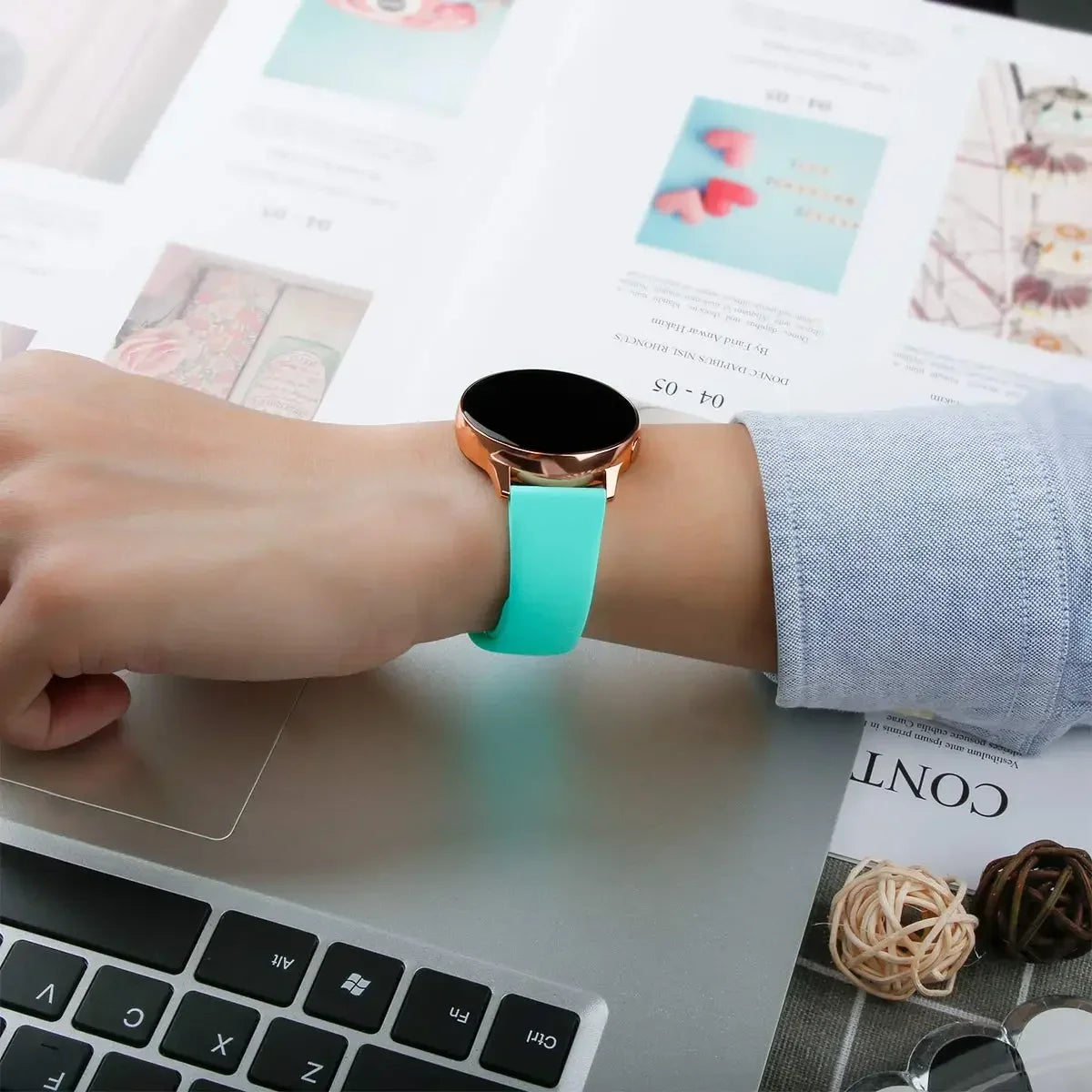 20mm 22mm strap For Samsung Galaxy watch 5 pro/6/4/Classic/Active 2/Gear S3 frontier silicone bracelet Huawei GT 2/2e/3 pro band