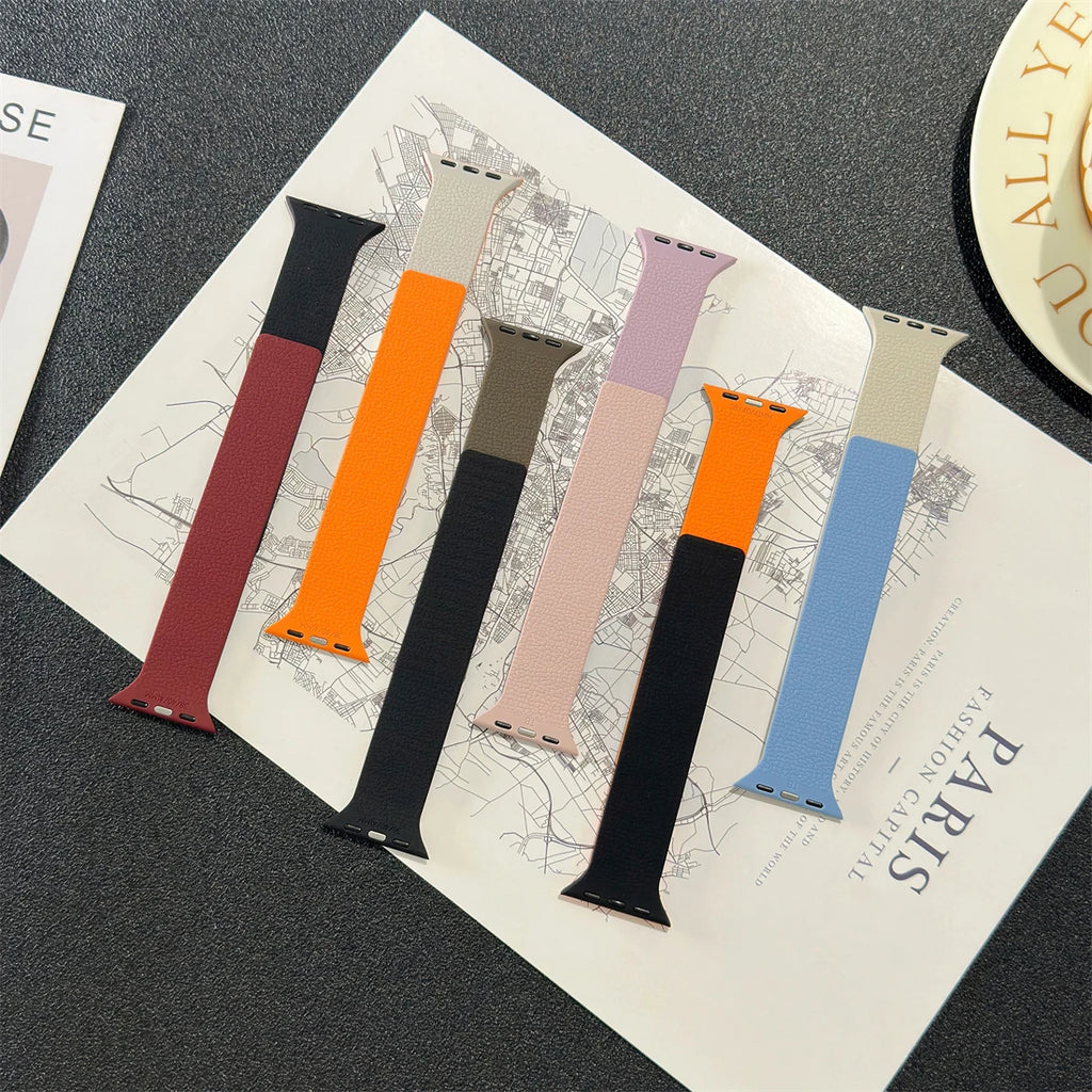 Leather Watch band for Apple Watch band 44mm 49mm 45mm 42mm 40mm 46mm 38mm 41mm band Apple Watch Series 10 Ultra 9 8 7 6 5 4 3 SE