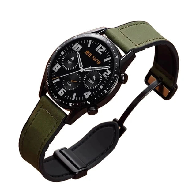 Leather Silicone Strap For Samsung Galaxy Watch 4 5 6 7 40mm/44mm Magnetic Band For Galaxy Watch 4/6 Classic 43 47mm 42 46mm