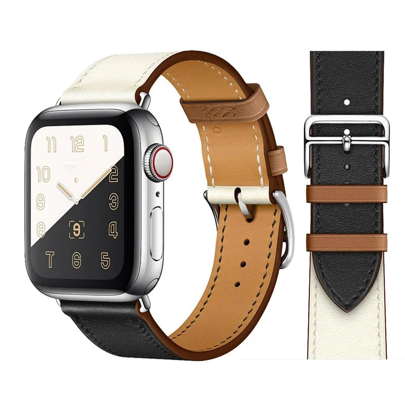 Leather band For Apple Watch Ultra 2 49mm 9 8 7 45mm 41mm High quality business wristband For Apple Watch 6 5 4 3 SE 44mm 40mm 42mm