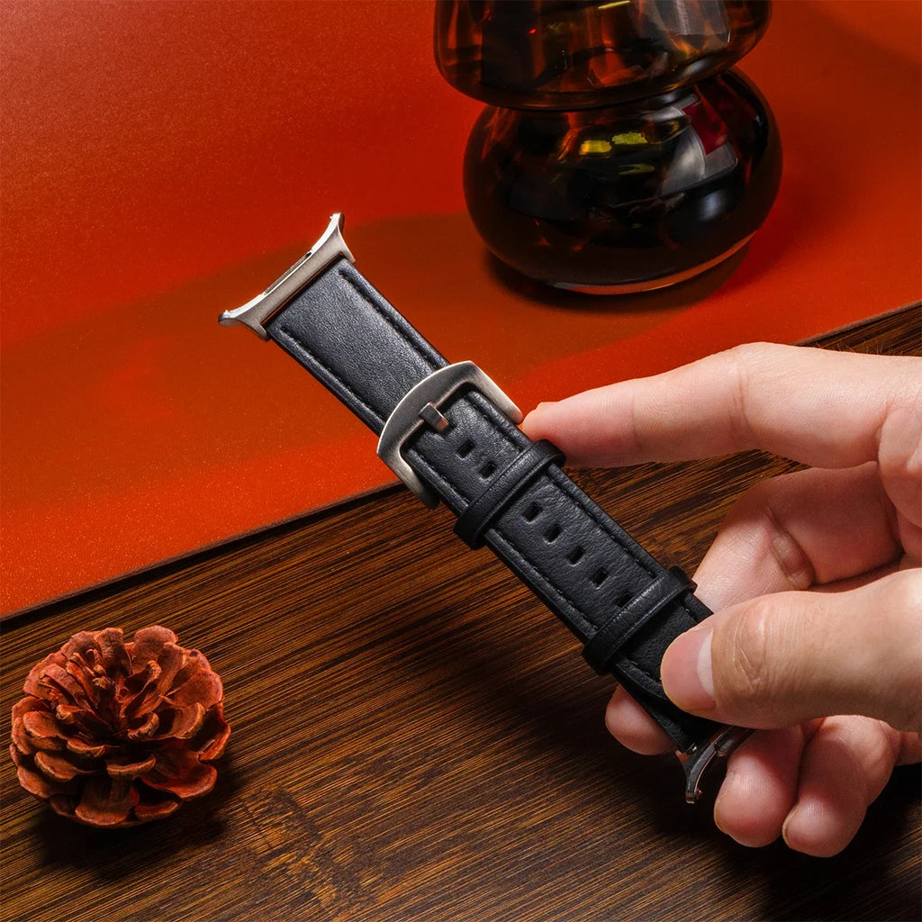No Gaps Leather Strap for Samsung Galaxy Watch Ultra 47mm Wristband Bracelet for Galaxy Watch 7 Ultra 47mm Quick Business Band
