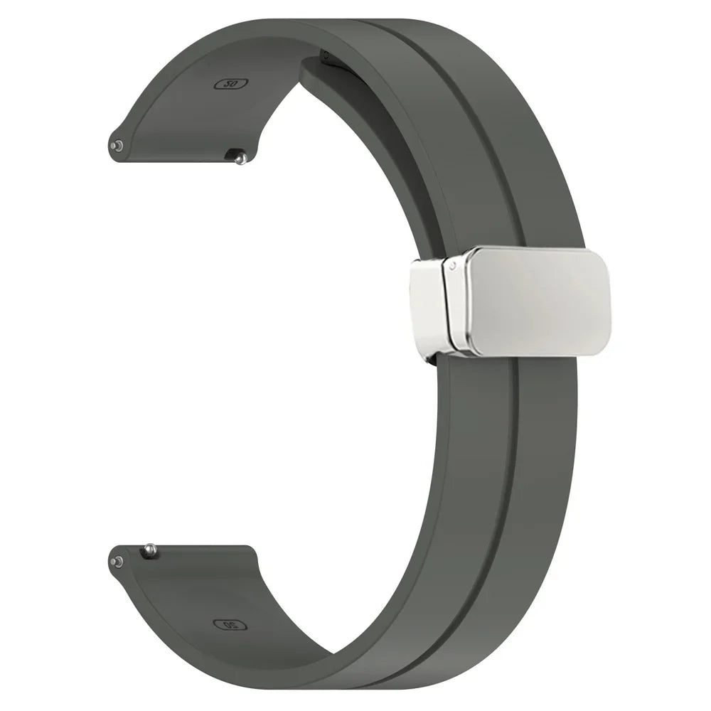 20mm 22mm Strap For Samsung Galaxy watch 4/5 pro/classic/gear s3/active 2 Sport Silicone Magnetic Buckle Huawei GT 2 2e 3 band