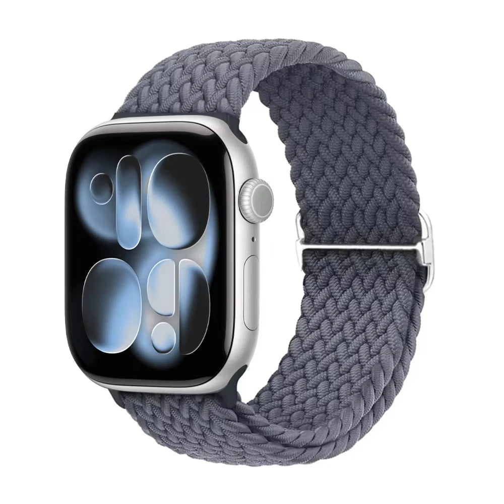 Braided band For Apple Watch band 44mm 45mm 49mm 46mm 40mm 41mm 38mm Elastic Adjustable Nylon band Apple Watch Series 11 10 9 8 SE 7 Ultra3