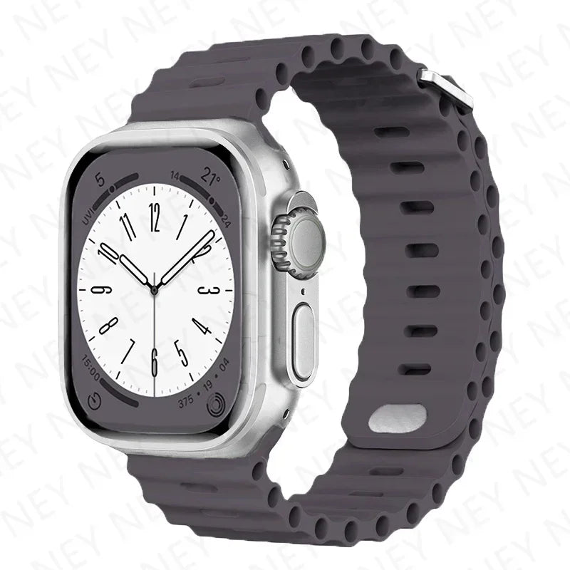 Ocean band For Apple Watch Ultra 2 band 49mm 9 8 7 45mm 41mm Silicone band Wristband Apple Watch 10 6 5 4 3 SE 44mm 40mm 42mm band