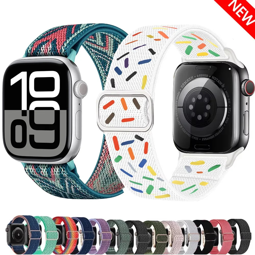 band for Apple Watch band 44mm 40mm 45mm 41mm 46mm Scrunchie Elastic Nylon band Apple Watch Series 3 SE 6 7 8 9 10 Ultra 2 49mm