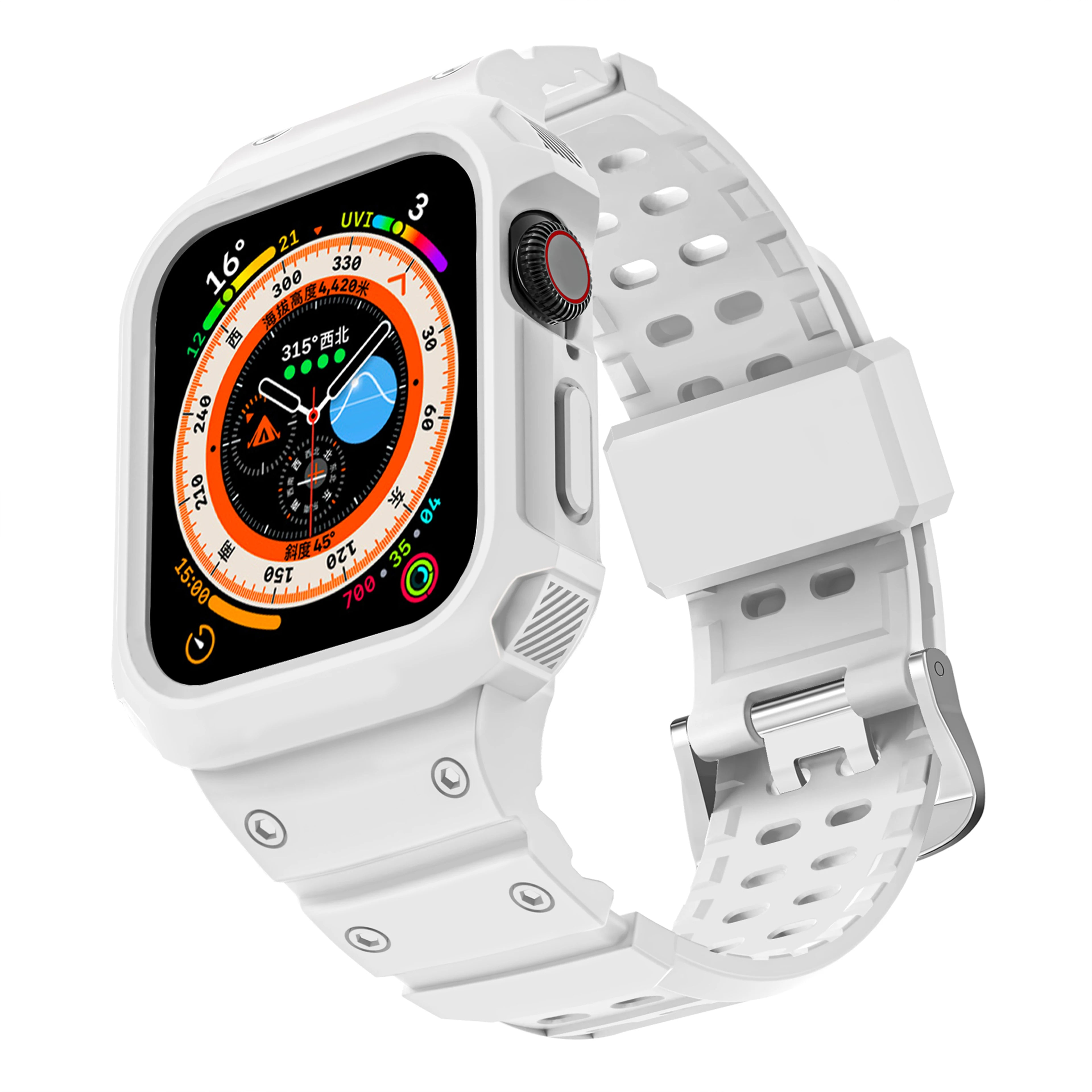 For Apple Watch 45mm 44mm 42mm 41mm 40mm Apple Watch Series 9 8 7 6 5 SE 4 3 2 1 band , Sport Protective Replacement Wristband