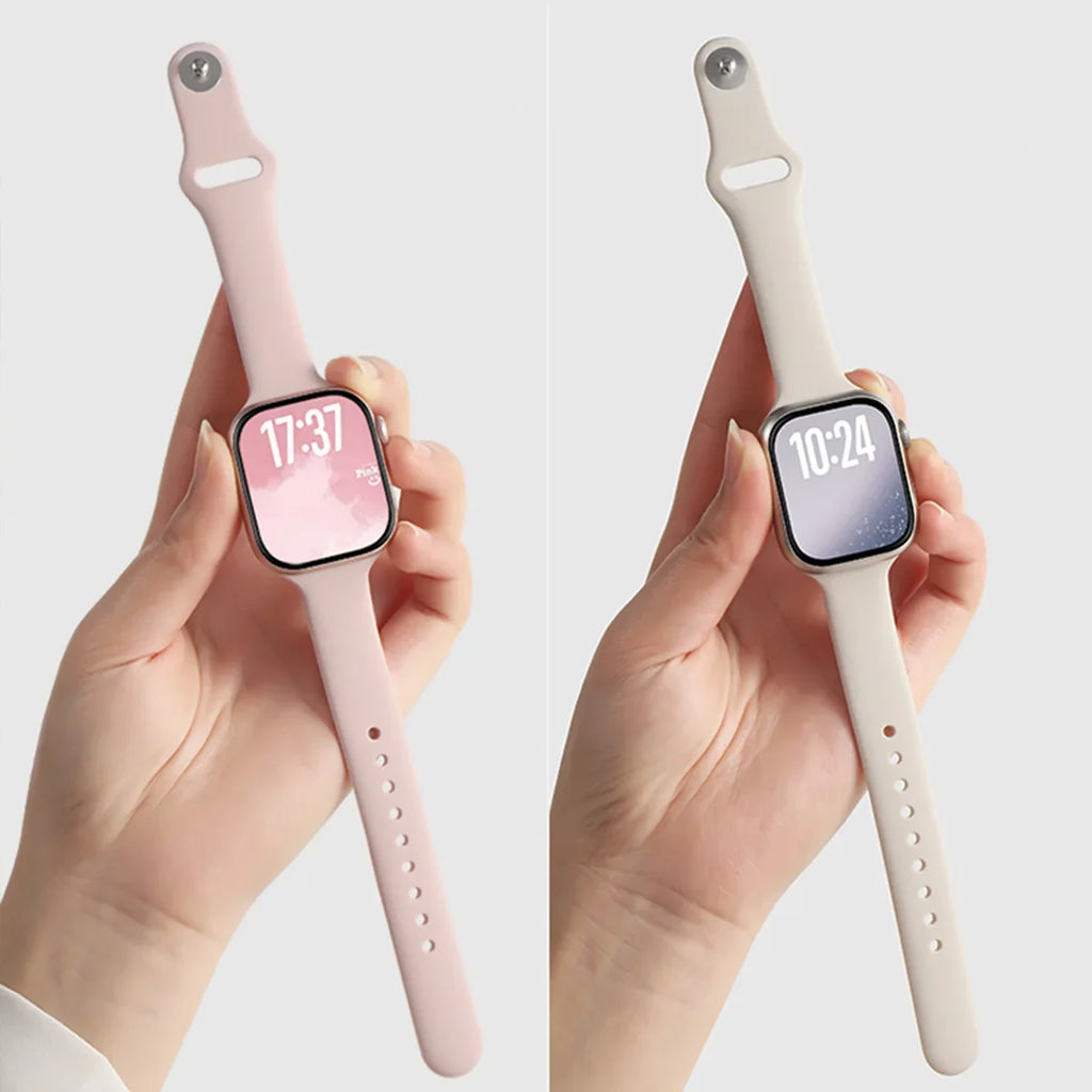 Slim WatchBands for Apple Watch band Series 9 8 7 6 5 4 SE Ultra 2 49mm Sport band Silicone band Apple Watch 41mm 44mm 40mm 45mm