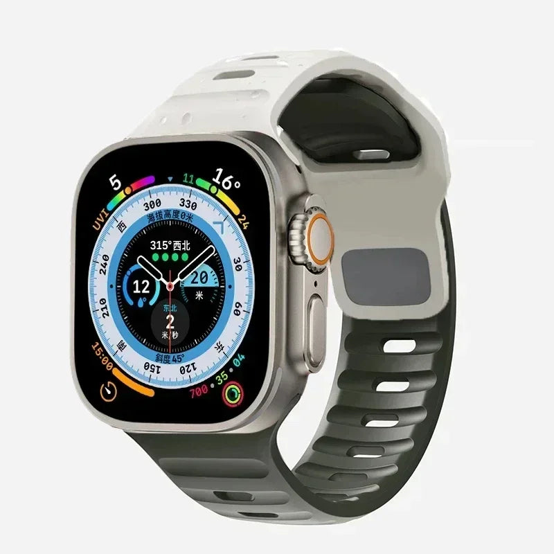 Soft Silicone band For Apple Watch band Ultra 2 49mm 44mm 45mm 42mm 41mm 42mm Sport watch band Apple Watch Serise SE 4 5 6 7 8 9 band