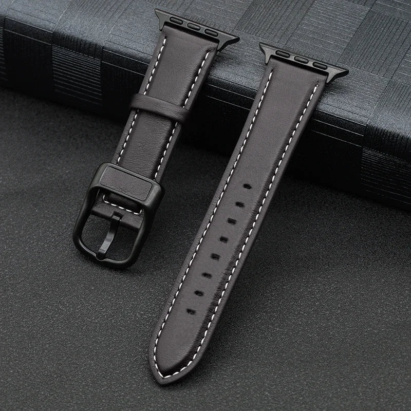 PU Leather band For Apple Watch band 44mm 45mm 41mm 40mm 42mm 46mm correa band Apple Watch Series 4 5 6 SE 7 8 9 10 Ultra 2 49mm