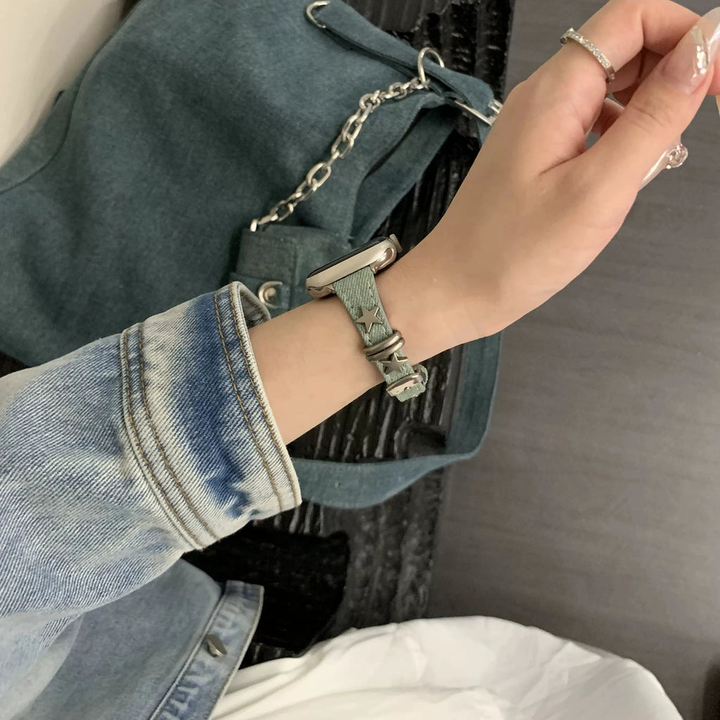 Thin Leather Loop For Apple Watch band Correa For Women Series 11 10 9 8 7 6 5 4 3 2 1 band for Apple Watch