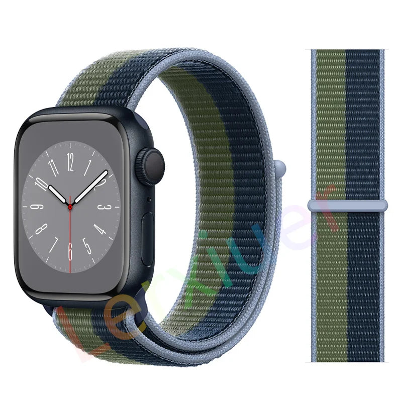 Nylon Loop band for Apple Watch band 46mm 44mm 40mm 42mm 45mm 41mm 49mm 44mm band Apple Watch Series Ultra 2 11 10 9 SE 7 6 5 4