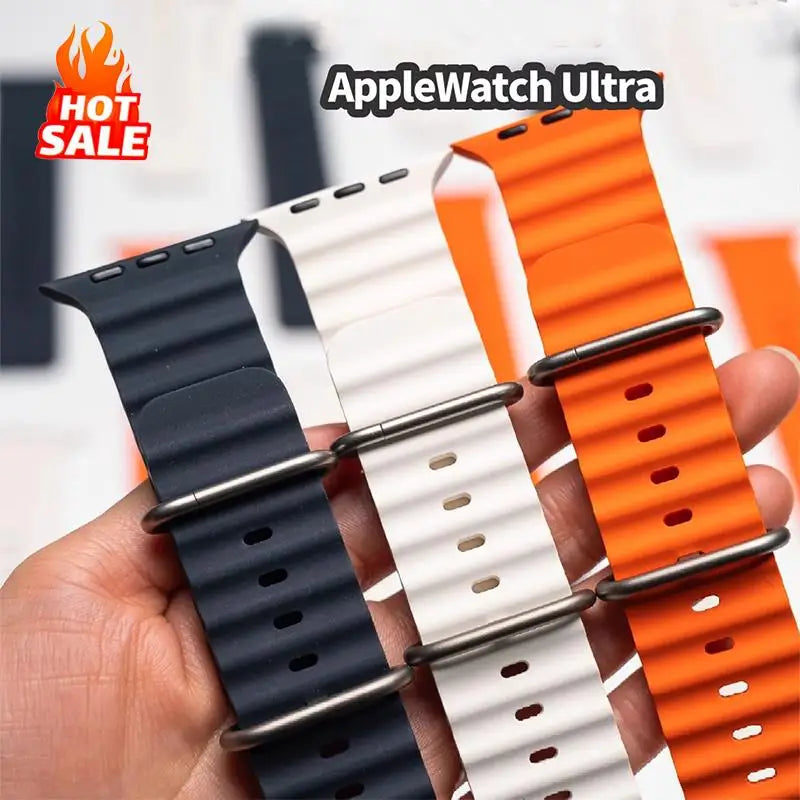 Ocean band for Apple Watch Ultra 3 2 49mm 45mm 46mm 42mm 44mm 40mm Silicone sport band correa Series 11 10 9 7 8 6 SE3 band