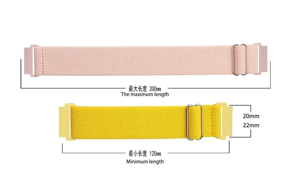 20mm 22mm Elastic Nylon Loop Strap for Samsung Galaxy Watch 4 5 6 7 40/44mm Pro Calssic 42/46mm Band Huawei Gt2/3 Amazfit Gts2/4