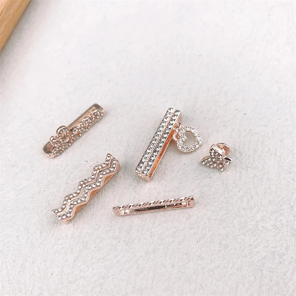 5pcs Decoration Ring For Apple Watch band Series 10 8 7 9 6 Diamond Jewelry Charms for Samsung Huawei Silicone band accessories