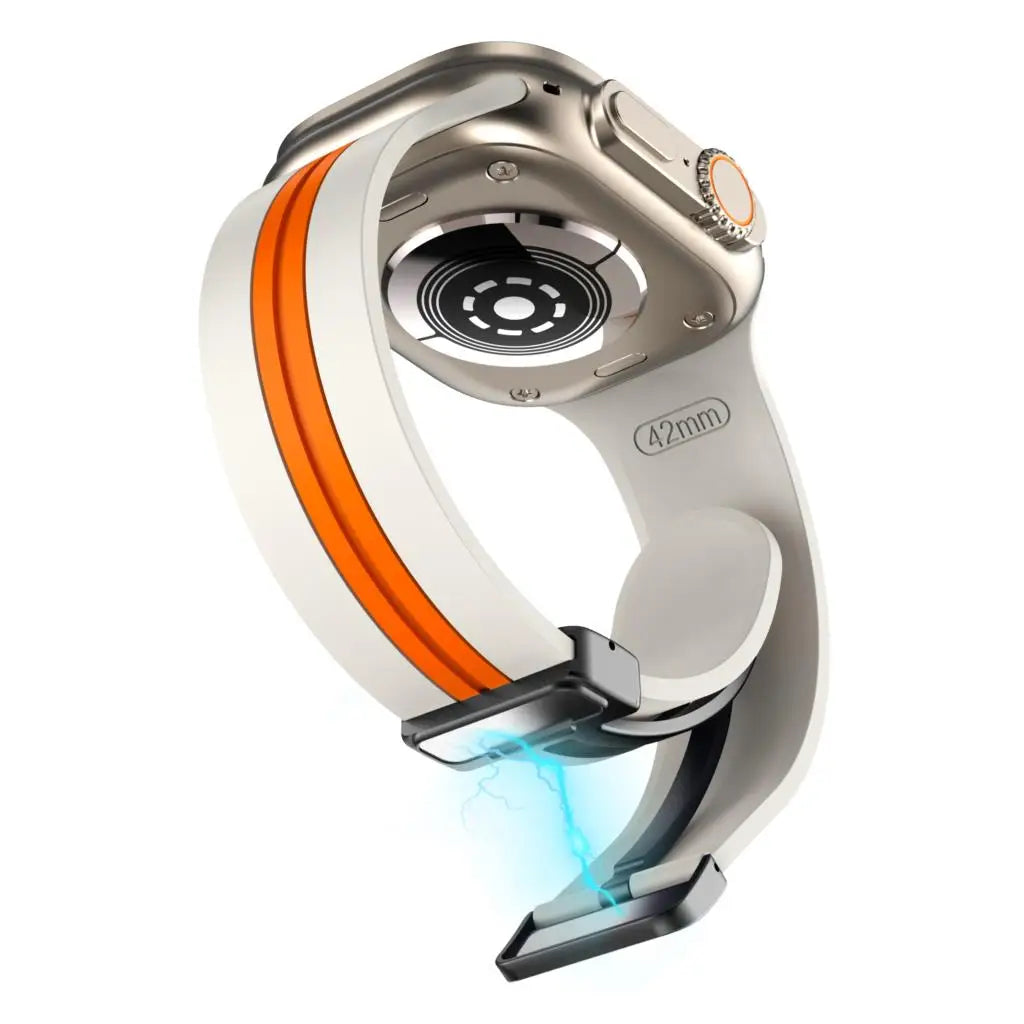 Magnetic buckle band For Apple Watch Ultra 2 band 49mm 44mm 40mm 45mm 41mm 38mm Silicone band Apple Watch Series 7 3 6 5 SE 8 9