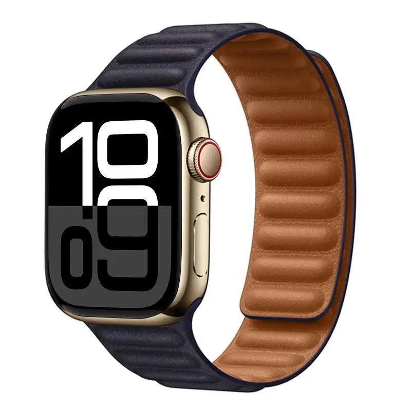 Leather band for Apple Watch band 49mm 46mm 42mm 41mm 44mm Original Magnetic Loop Link band Apple Watch 10 9 8 7 SE Ultar2 band