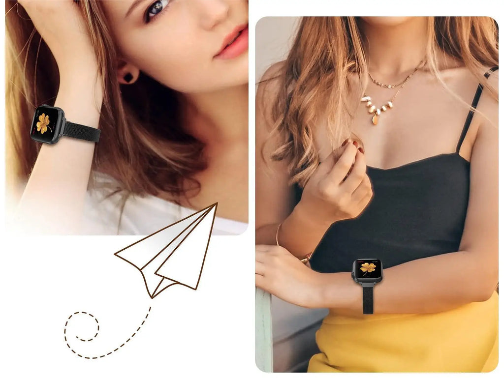 Stainless Steel Milanese band Suit for The Entire Range of Apple Watch Series Thin Stainless Steel Mesh band Magnetic bands