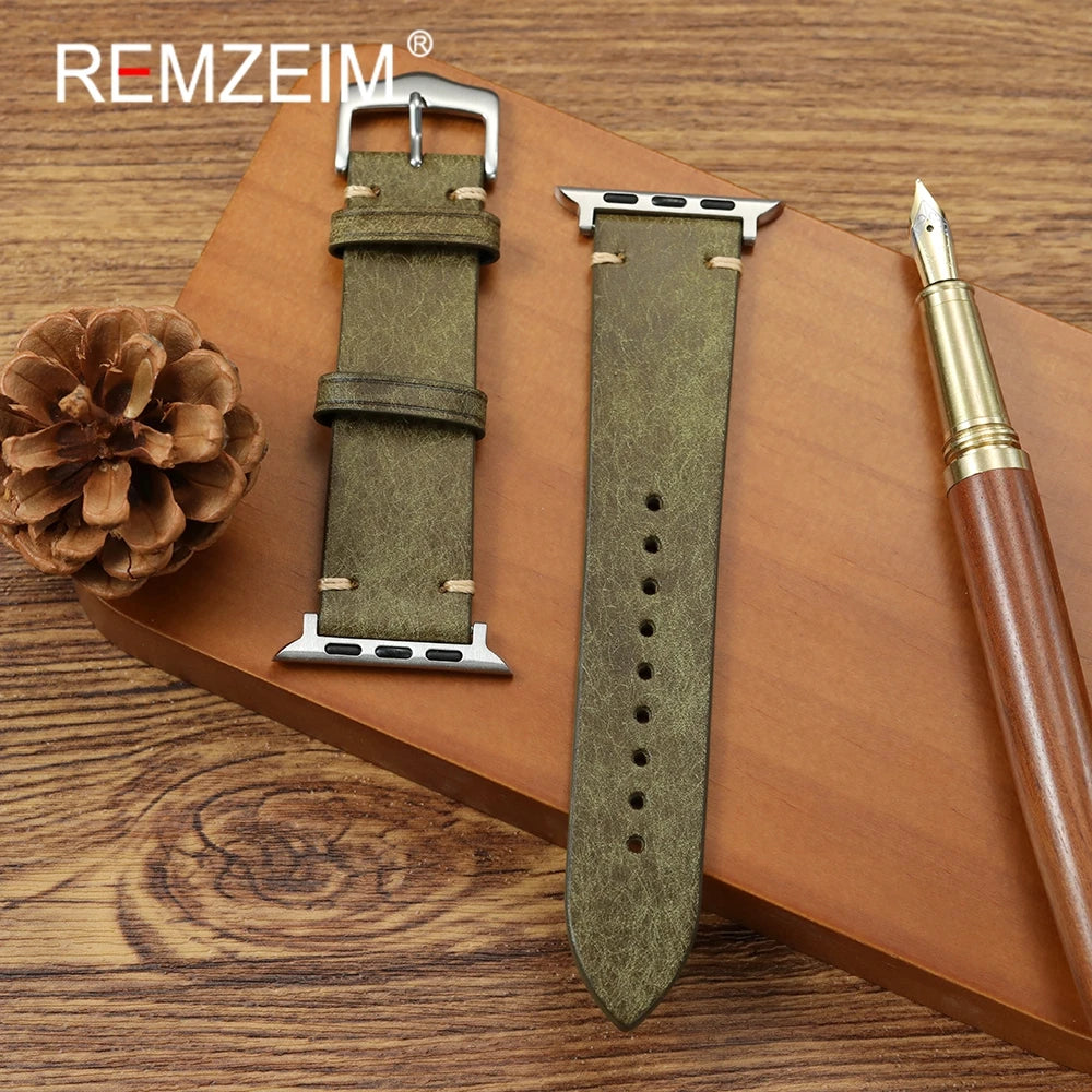 Cowhide band 49mm 46mm 45mm 44mm 42mm 41mm 40mm 38mm for Apple Watch Leather watch band for Apple Watch Series 1 10 Ultra SE 2 Watch Accesso