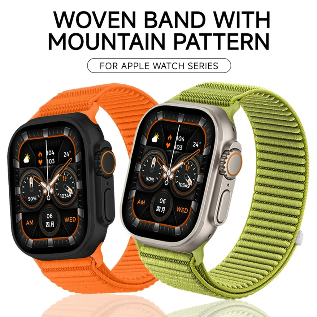 Nylon Braided Sport band For Apple Watch band 10 42mm 46mm band for Apple Watch 9 8 7 6 5 4 SE Ultra 2 49mm 46mm 45mm 44mm 42mm 41mm 40mm 38
