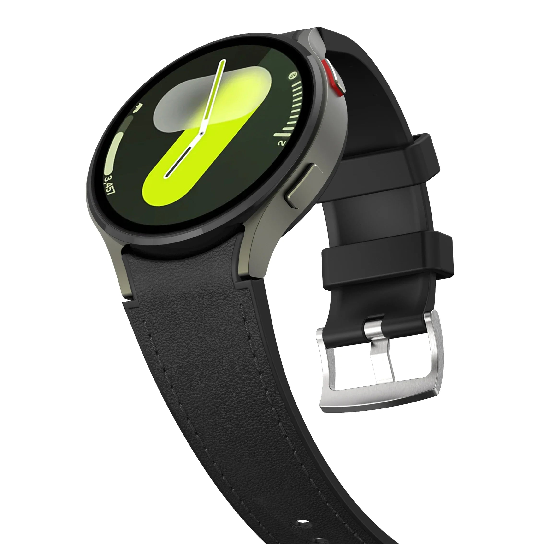 Silicone+Leather Strap for Samsung Galaxy Watch 7 6 5 4 FE 40mm 44mm No Gap Bracelet Band Watch 6 4 Classic 43/47mm 42/46mm Belt