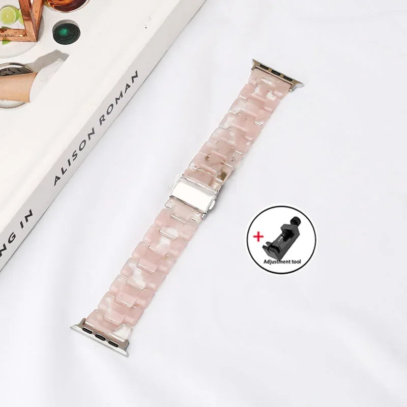 Resin band for Apple Watch band 44mm 40mm 45mm 49mm 38mm 42mm 41mm Fashion Wrist band for Apple Watch Series 8 7 6 5 4 3 2 1 Ultra 2