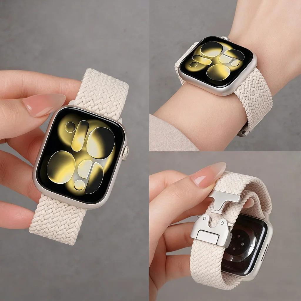 For Apple Watch Ultra 3 2 49mm 46mm 44mm 45mm 42mm 40mm 41mm Braided and Solo Loop Parachute button band Series 11 10 9 SE 8 7 6 5