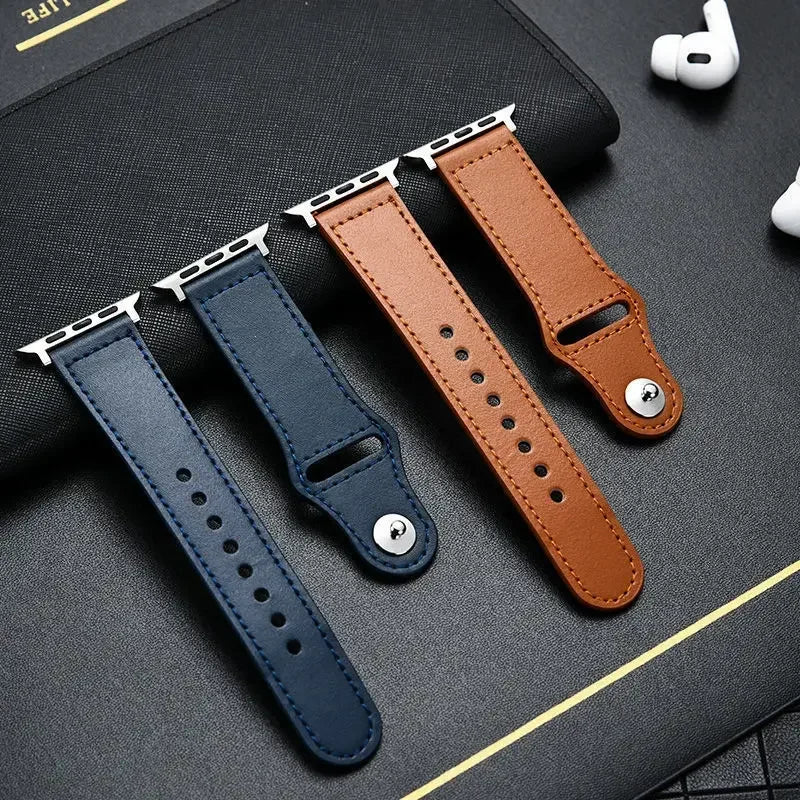 Leather band For Apple Watch band Ultra 2 49mm 44mm 40mm 38mm 42mm sport loop band Apple Watch Series 9 8 7 3 4 5 6 SE 41mm 45mm
