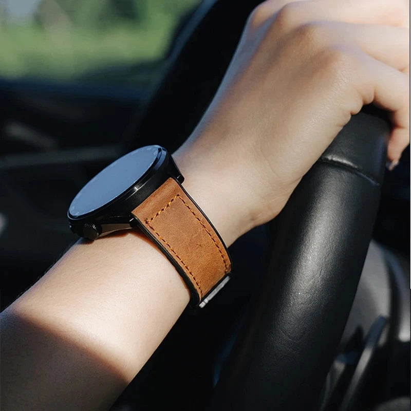 Leather Silicone Strap For Samsung Galaxy Watch 4 5 6 7 40mm/44mm Magnetic Band For Galaxy Watch 4/6 Classic 43 47mm 42 46mm