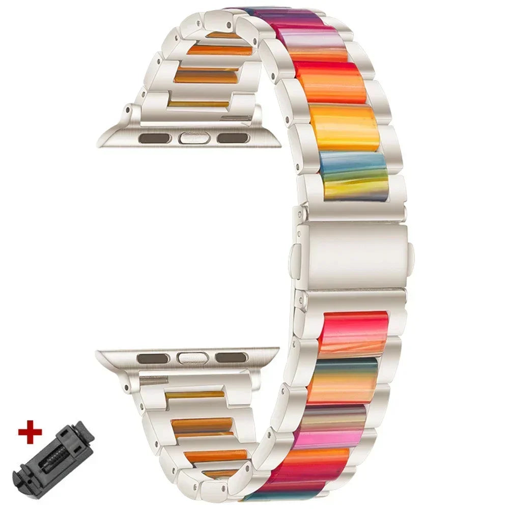 Women Resin band for Apple Watch Ultra 3 2 49mm 11 10 42mm 46mm 9 8 41mm 45mm Luxury band for Apple Watch 6 5 SE 40mm 44mm Band