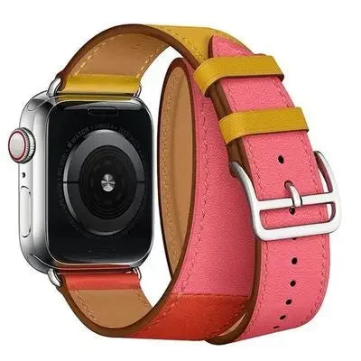 Leather band For Apple Watch Ultra 2 49mm 9 8 7 45mm 41mm High quality business wristband For Apple Watch 6 5 4 3 SE 44mm 40mm 42mm