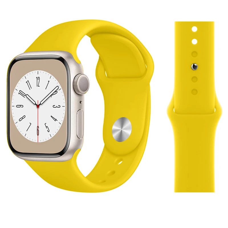 Silicone band For Apple Watch band 45mm 46mm 44mm 41mm 40mm 42mm Sport Correa band Apple Watch Series 11 10 SE 9 8 7 6 5 Ultra 3