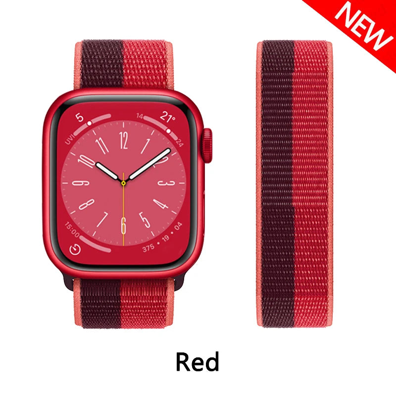 Nylon loop Correa For Apple Watch band 45mm 44mm 46mm 40mm 49mm 41mm 42mm 38mm band Apple Watch Series 6 SE 7 8 9 10 Ultra 2 bands
