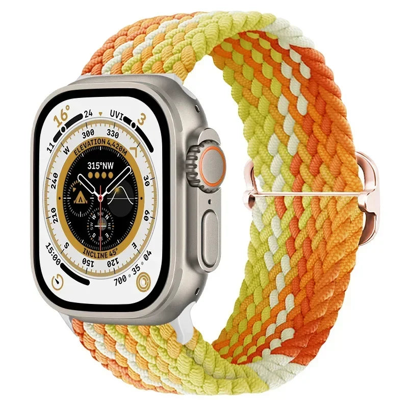 Nylon band for Apple Watch Ultra 2 band 49mm 40mm 44mm 41mm S10 46mm Elastic Braided Loop band Apple Watch Series 9 8 7 6 SE 5 4