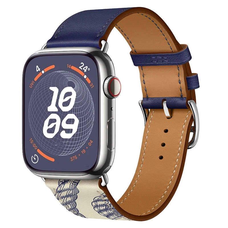 Leather band For Apple Watch Ultra 2 49mm 9 8 7 45mm 41mm High quality business wristband For Apple Watch 6 5 4 3 SE 44mm 40mm 42mm