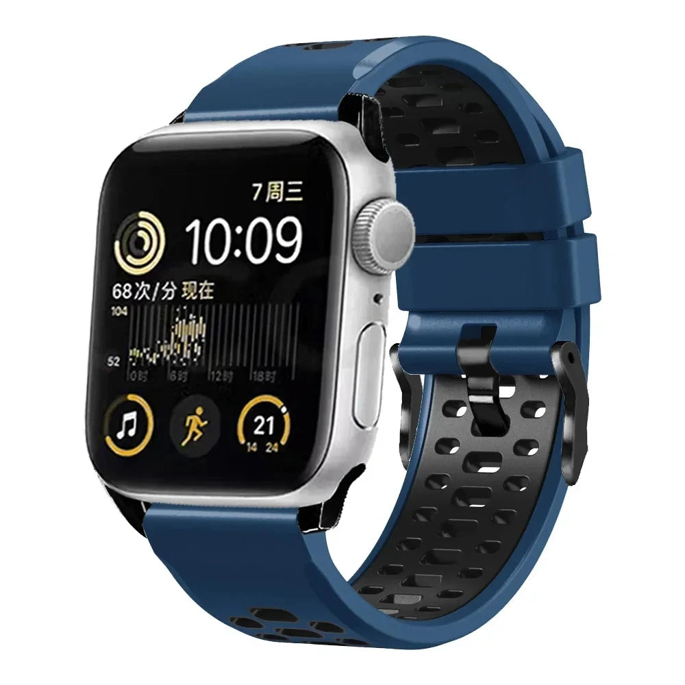 Sport Silicone band For Apple Watch Ultra 2 49mm band Wristband For Apple Watch Series 9 8 7 SE 6 45mm 44mm 42mm Accessory