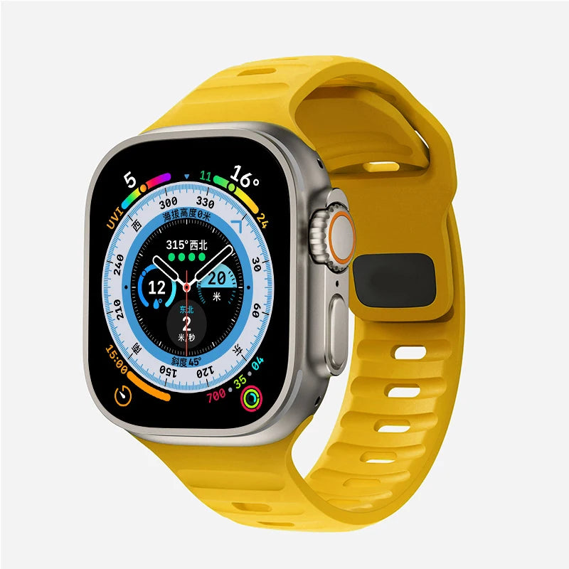 band For Apple Watch band 49mm 44mm 45mm 41mm 40mm 42mm 38mm Soft Silicone sport band Apple Watch Serise 8 7 SE 6 5 9 Ultra 49mm
