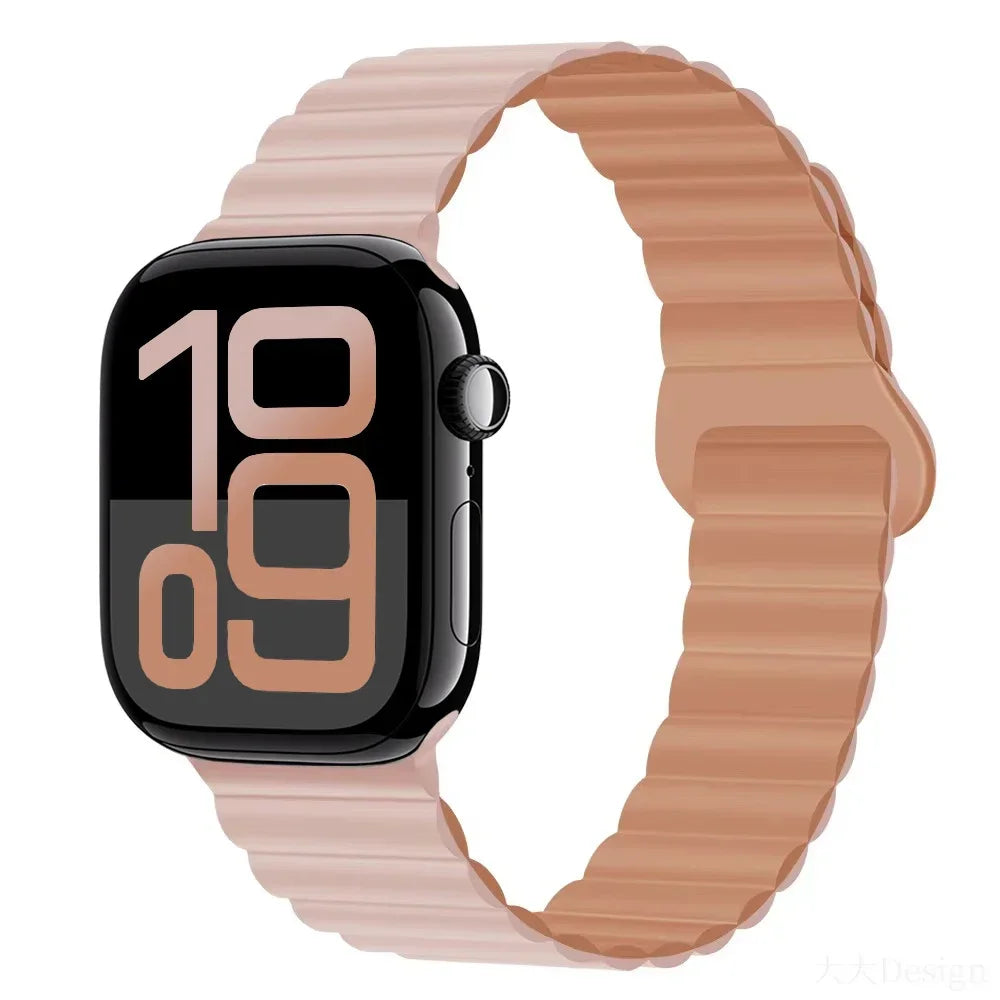 Silicone band for Apple Watch Ultra 3 2 1 49mm 11 10 42mm 46mm Magnetic band for Series 9 8 7 6 5 4 SE3 41mm 45mm 44mm 40mm