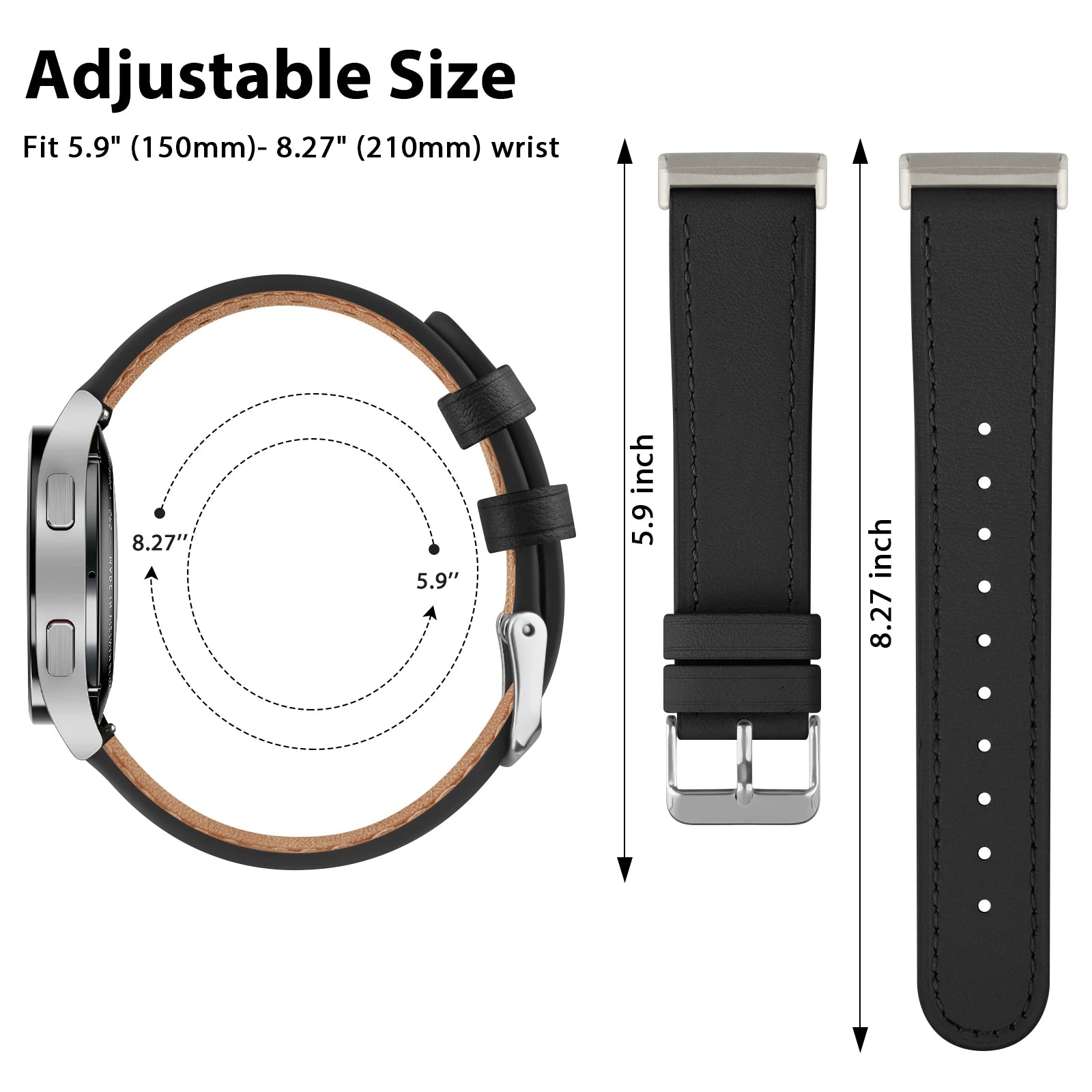 20mm Leather Band For Samsung Galaxy Watch FE 7 6 5 4 40mm 44mm/Watch 4 6 Classic 43 47mm/Active 2/5Pro 45mm/Watch 3 41mm Strap