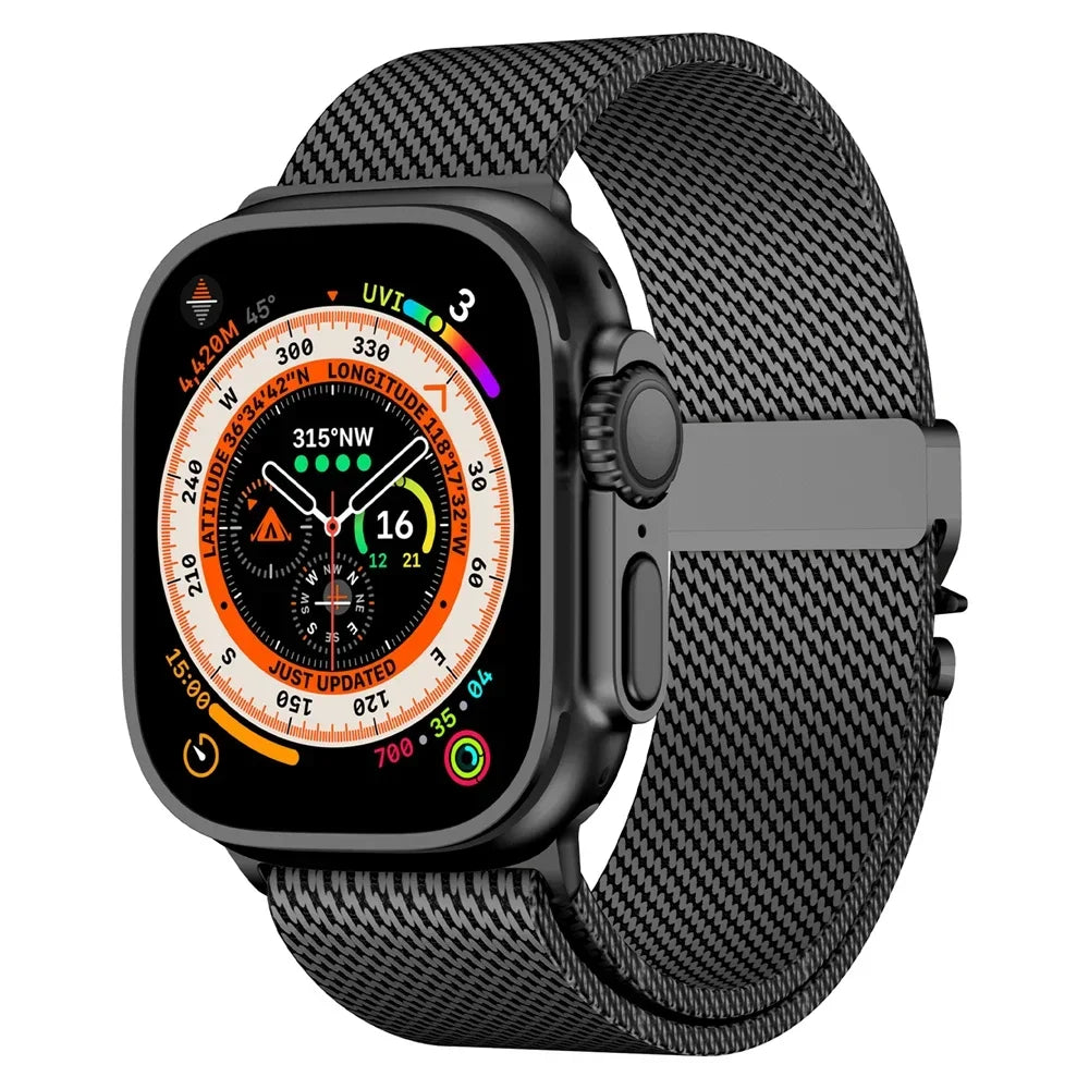 Titanium Milanese Loop For Apple Watch Ultra 2 49mm 46mm 42mm 41mm 45mm 44mm 38mm 40mm Series 10 9 8 7 6 5 4 SE band Accessories