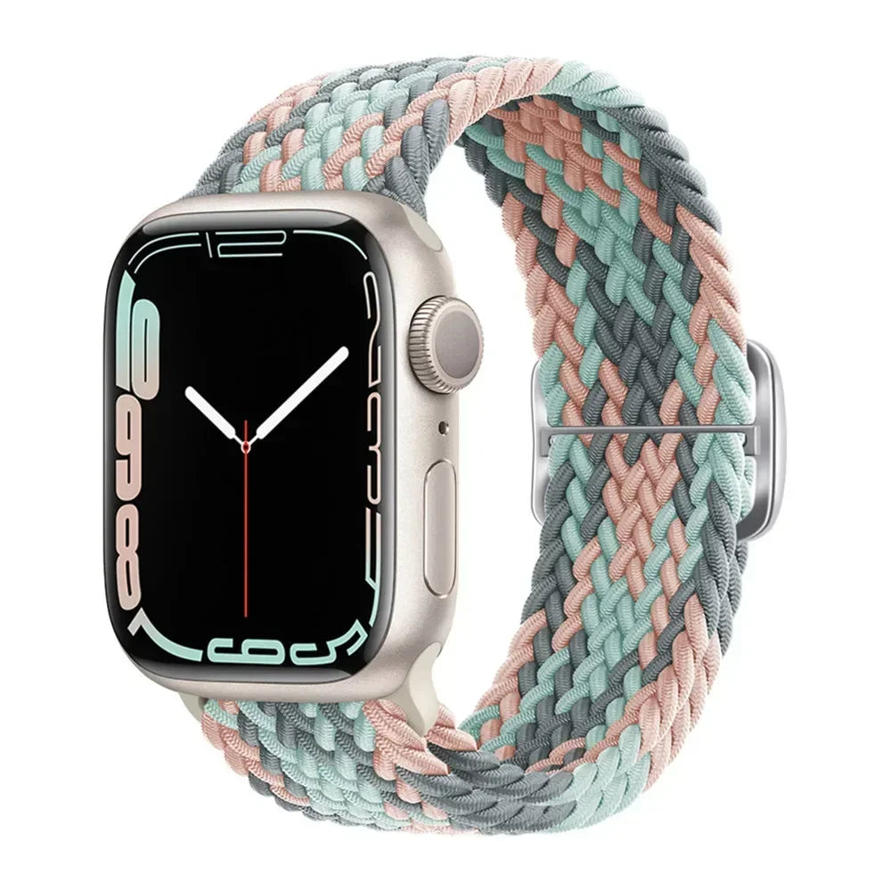 Nylon band for Apple Watch Ultra 2 band 49mm 40mm 44mm 41mm S10 46mm Elastic Braided Loop band Apple Watch Series 9 8 7 6 SE 5 4