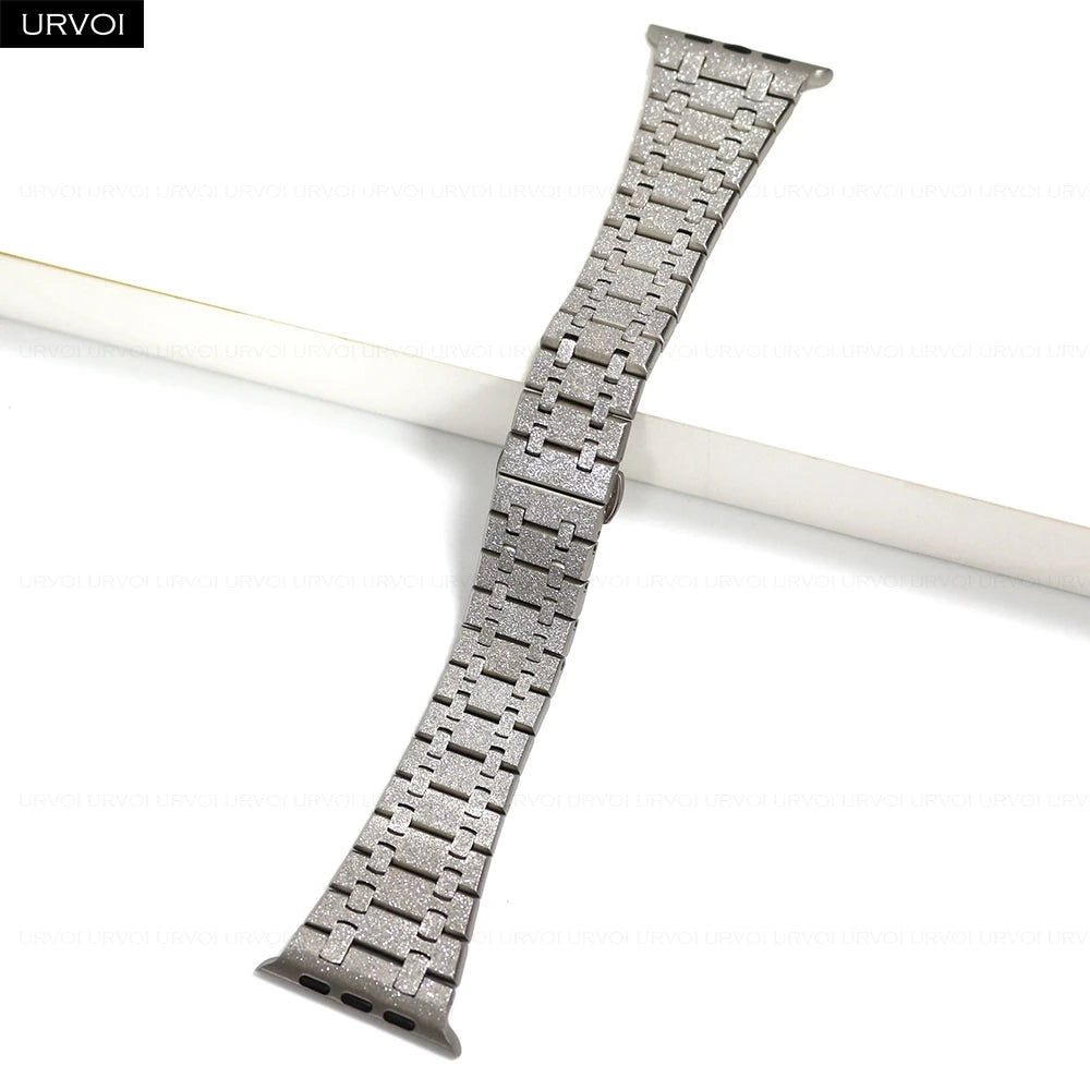 URVOI band for Apple Watch Ultra 3 2 Series 11 10 9 8 7 SE3 316L AP Stainless steel band for Apple Watch wristband butterfly buckle