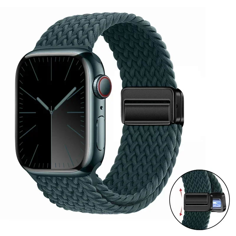 Magnetic Braided band For Apple Watch band 46mm 42mm 45mm 41mm 44mm 40mm Ultra 2 49mm Nylon band Apple Watch 10 9 8 7 6 5 4 SE